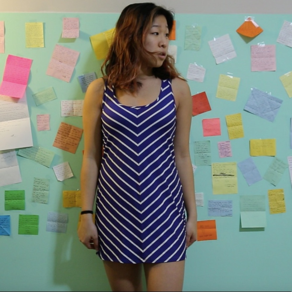 Blue and White Striped dress